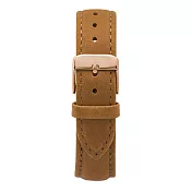 Elie Beaumont 英國時尚手錶 焦糖色皮革玫瑰金錶扣替換錶帶 18mm