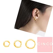 CINCO 葡萄牙精品 Bao huggies earrings 925純銀鑲24K金 小圓耳環 3件組