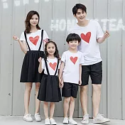 愛心貼布短袖上衣親子裝(男大人)M白色