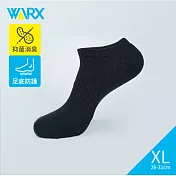 WARX除臭襪 足弓防護船型運動襪素面5入組 XL號28-31cm黑色