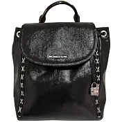 MICHAEL KORS 亮面皮革鎖頭後背包-黑色（現貨+預購）黑色