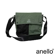 anello 海外限定率性軍風休閒斜背包 灰綠色 L尺寸