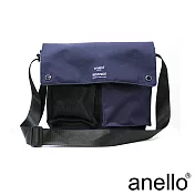 anello 海外限定率性軍風休閒斜背包 深藍 L尺寸