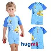 【hugmii】童趣造型連身兒童泳裝_天藍色#140