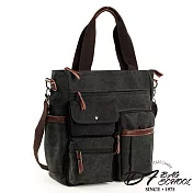 DF BAGSCHOOL - 男士商務休閒3WAYS電腦手提斜背帆布托特包-共2色黑色