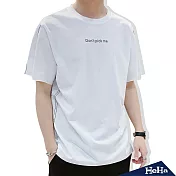 <現貨+預購>字母標語彈性T恤上衣 二色-HeHa-L（白色）