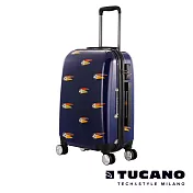 TUCANO X MENDINI 24吋拉鍊式硬殼登機行李箱-大嘴鳥藍