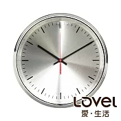 Lovel 31cm工業極簡鐵框魚眼鏡面靜音時鐘 - 共2色銀