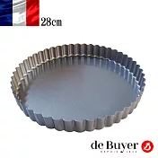 法國【de Buyer】畢耶烘焙『不沾烘焙系列』圓形直角波浪邊烤模28cm
