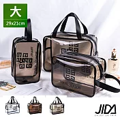 JIDA 360°耐磨防水厚款半透明盥洗包/化妝包(大)29x21cm白色