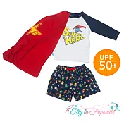 【Elly la Fripouille】法國防曬兒童泳裝_超人長袖兩件式泳裝2-3Y