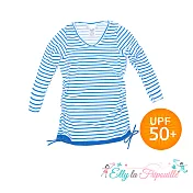 【Elly la Fripouille】法國防曬兒童泳裝_長袖條紋媽媽泳衣M