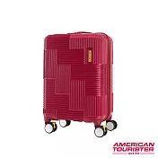 AT美國旅行者 20吋Velton 跳色幾何線條剎車輪登機箱(紅)