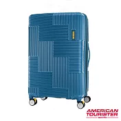 AT美國旅行者 25吋Velton 跳色幾何線條可擴充剎車輪行李箱(海軍藍)