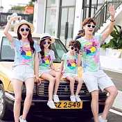 炫彩渲染渡假風短袖上衣親子裝情侶裝(寶貝)9彩色