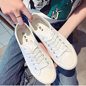 (預購商品) JDS嚴選-原宿百搭帆布休閒鞋EU35白色