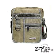 DF BAGSCHOOL - 英倫復古商務休閒帆布單肩輕巧斜背包-共2色墨綠