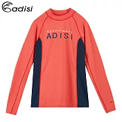 ADISI 女抗UV圖騰防磨防曬長袖上衣AR1913111 (S-2XL) / 城市綠洲 (防磨衣、水母衣、溯溪、浮潛、衝浪、水上活動)S粉橘
