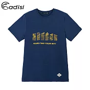 ADISI 男Merino Wool抗臭排汗圖騰上衣AL1911099 (M-2XL) / 城市綠洲 (排汗速乾、溫度調節、消臭)M深藍