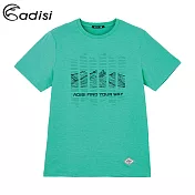 ADISI 男Merino Wool抗臭排汗圖騰上衣AL1911099 (M-2XL) / 城市綠洲 (排汗速乾、溫度調節、消臭)M湖綠