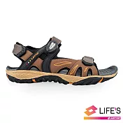 LOTTO 義大利 男 LIGHT-FOOTED 磁扣戶外涼鞋-US11咖啡