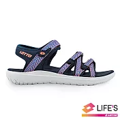 LOTTO 義大利 女 織帶輕量涼鞋-US5深藍