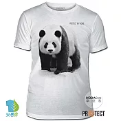 【摩達客】美國The Mountain保育系列 守護熊貓家園 白色修身短袖T恤 柔軟舒適高級混紡 S 白