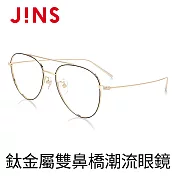 JINS 鈦金屬雙鼻橋潮流眼鏡-黑金(AUTF19S141)黑金