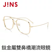 JINS 鈦金屬雙鼻橋潮流眼鏡-金色AUTF19S144)金色