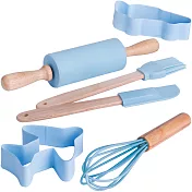 《EXCELSA》兒童餅乾模+桿麵棍工具6件(藍)