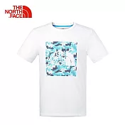 【The North Face】男 吸濕排汗短袖T恤L白