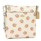 COACH 玫瑰印花方形斜背包-白（現貨＋預購）白