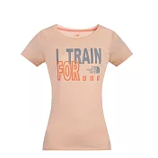 【The North Face】 女 FLASHDRY吸濕排汗短袖T恤S粉橘