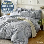義大利La Belle《塞納典藏》雙人純棉防蹣抗菌吸濕排汗兩用被床包組