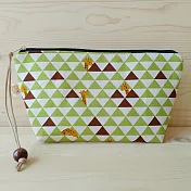 布風手作|三角格長頸鹿 化妝包