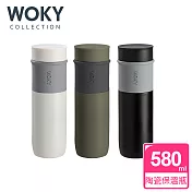 【WOKY 沃廚】JIN真瓷系列-極簡輕量陶瓷保溫瓶580ML-白