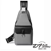 DF BAGSCHOOL - 勾勒時尚男士魅力胸包斜肩包-共2色灰色