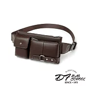 DF BAGSCHOOL - 睿智流往輕商務單肩胸包腰包-共2色大號棕色