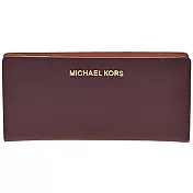MICHAEL KORS 素面防刮雙折長夾-紫紅（現貨+預購）紫紅