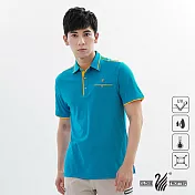 【遊遍天下】男款吸濕排汗抗UV機能POLO衫(GS1039)M藍黃