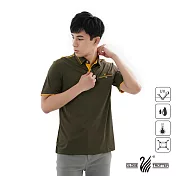 【遊遍天下】男款吸濕排汗抗UV機能POLO衫(GS1039)M咖啡黃