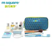 m square商旅系列Ⅱ化妝包L-藍色六角紋