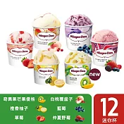 【哈根達斯-冷凍宅配】新水果迷你杯12入 (奇異/柚子/白桃/草莓/藍莓/野莓)