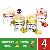 哈根達斯-新水果品脫組4入組(奇異果/柚子/白桃/草莓)