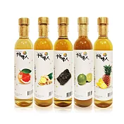 【韓國千年味人】天然釀造醋飲300ml 五口味各1入(鳳梨/葡萄柚/青檸/生薑/昆布)