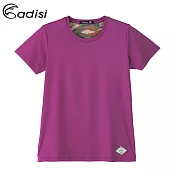 ADISI 女短袖鋅纖維消臭速乾上衣AL1911029 (M-2XL) / 抗菌、抗UV、透氣快乾、Richy紗M鳶紫