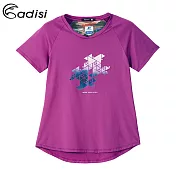 ADISI 女造型領鋅纖維消臭速乾圖騰上衣AL1911030 (S-2XL) / 抗菌、抗UV、透氣快乾、Richy紗S鳶紫
