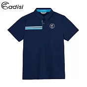 ADISI 男COOL鈦透氣速乾POLO衫AL1911072 (M-2XL) / UPF50+、抗紫外線、防曬、降溫M深藍