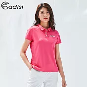 ADISI 女COOL鈦透氣速乾POLO衫AL1911073 (M-2XL) / UPF50+、抗紫外線、防曬、降溫M桃紅