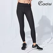 ADISI 女拼接立體剪裁抗UV吸排緊身褲AP1911060 (S-2XL) / 吸濕排汗、抗紫外線S花朵壓花